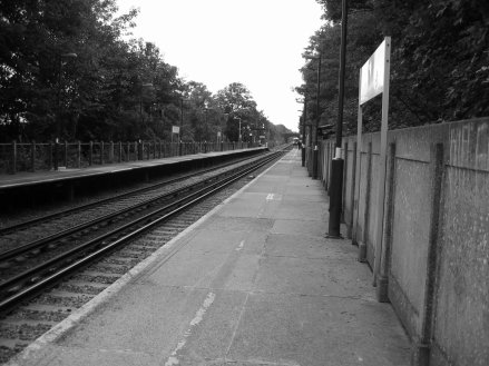 tracks and train at stone crossing, kent, uk
